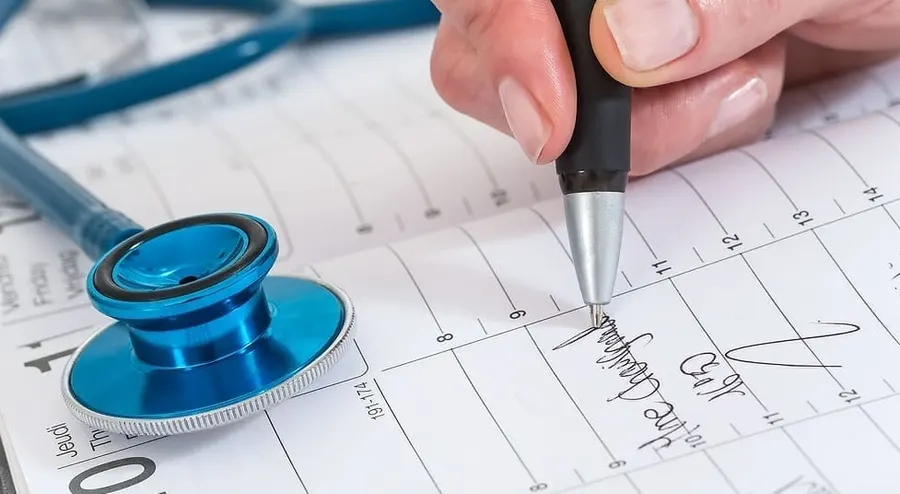 Agenda médical et stéthoscope